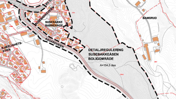 Lenke til artikkel: Varsel om oppstart av detaljreguleringsplan og forhandling om utbyggingsavtale for Susebakkeåsen boligområde