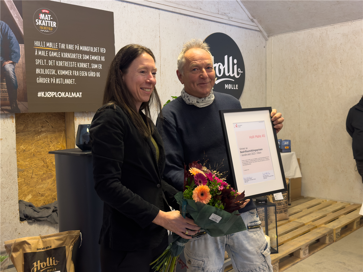 Bedriftsutviklingsprisen i landbruket i VIken 2023 - Holli Mølle - Klikk for stort bilde